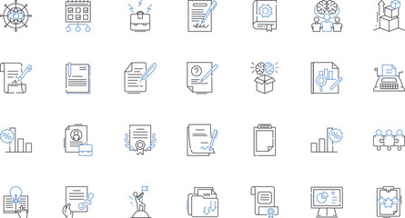 Talent progress line icons collection. Development, Growth, Advancement, Learning, Mastery, Improvement, Skills vector and linear illustration. Expertise,Competency,Advancement outline signs set