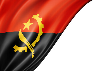 Angolan flag isolated on white banner