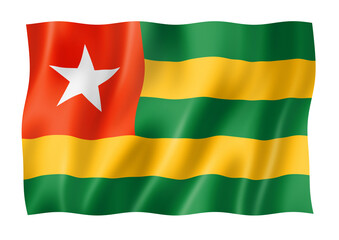 Togo flag isolated on white