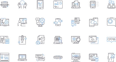 Idea line icons collection. Innovation, Creativity, Brainstorm, Vision, Concept, Inspiration, Ingenuity vector and linear illustration. Insight,Solution,Opportunity outline signs set