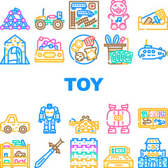 Fototapeta premium toy baby child kid icons set vector