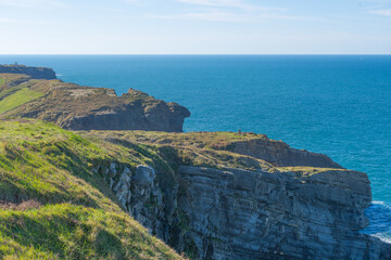 Fototapeta na wymiar cliffs on the coast of the Cantabrian Sea in Spain