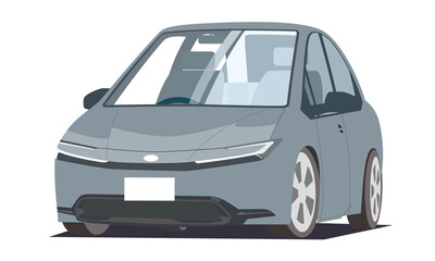 白い車_ハイブリットカー_ファミリーカー