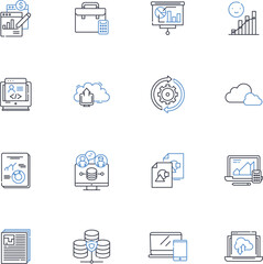 archives line icons collection. Retrieval, Preservation, Organization, Historical, Memory, Documentation, Accessible vector and linear illustration. Collection,Cataloging,Storage outline signs set