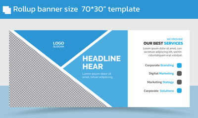standee banner template design, rollup banner template design, decoration marketing agency