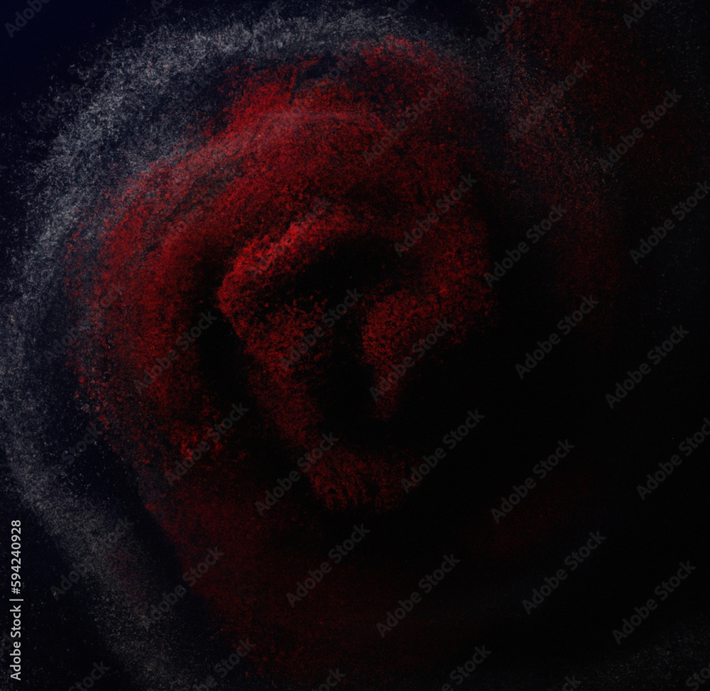 Wall mural red rose on black background - splash of colors - colorful background - generative ai