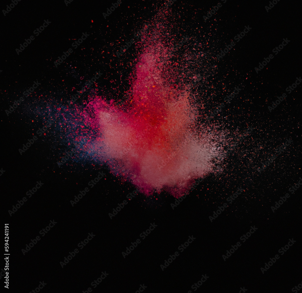 Wall mural red and black abstract - splash of colors - colorful background - generative ai