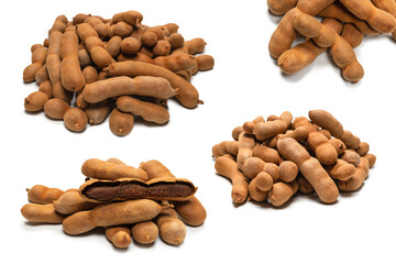 Sweet tamarind isolated on white background.