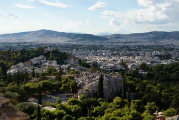 Fototapeta na wymiar A Beautiful view overlooking Athens, Greece