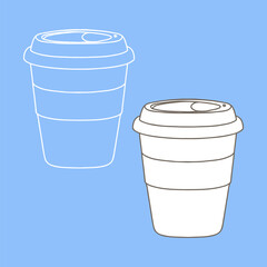 Take away coffee cup icon. A cup to carry. One Cup. Realistic Mockup.