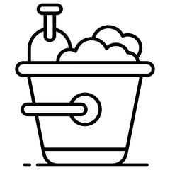 Sand bucket icon represents a small pail used for carrying and playing with sand at the beach or in a sandbox