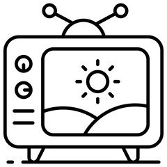 An amazing icon of retro television in modern style, vintage television icon design