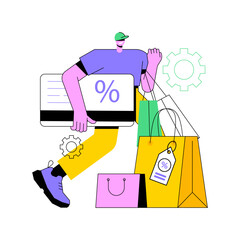 Discount and loyalty card abstract concept vector illustration.