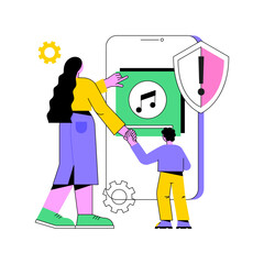 Parental advisory music abstract concept vector illustration.