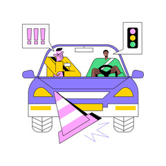Driving instruction abstract concept vector illustration.