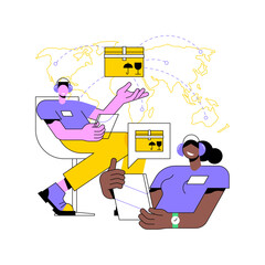 Logistics hub abstract concept vector illustration.