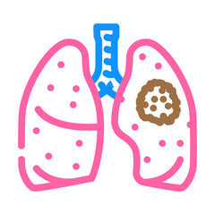 lung cancer color icon vector illustration