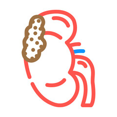 kidney cancer color icon vector illustration