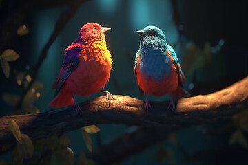 Fototapeta premium pair of parrots