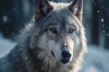 Fototapeta premium wolf in winter