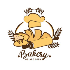 Bakery logo isolated on white background, vector illustration