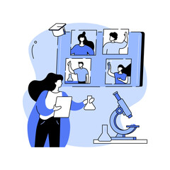 Remote learning isolated cartoon vector illustrations.