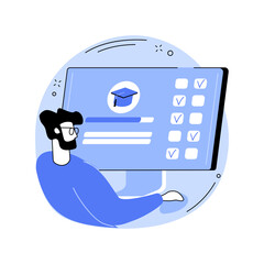 Online exam isolated cartoon vector illustrations.