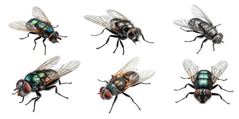 Fly set over png background created with Ai technology