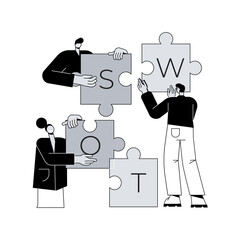 SWOT analysis abstract concept vector illustration.