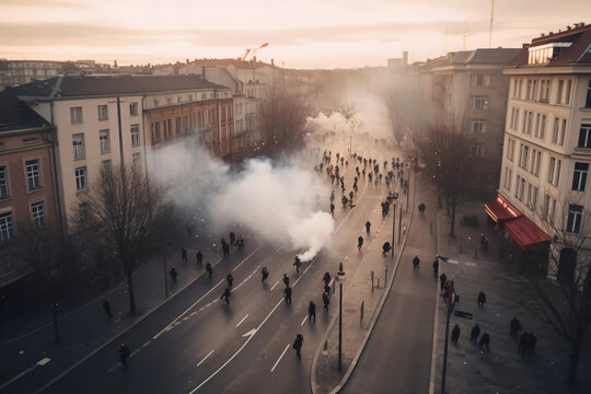 Ultras Hooligans Football Fans Mob masked and black dressed