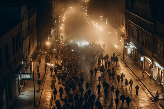 Ultras Hooligans Football Fans Mob masked and black dressed