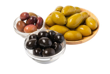 olive in bowl isolated