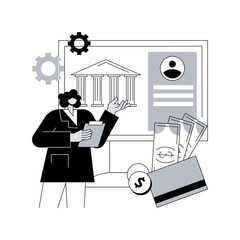 Bank account abstract concept vector illustration.