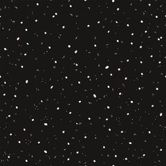 Abstract festive ditsy polka dots pattern in black, white and pale pink