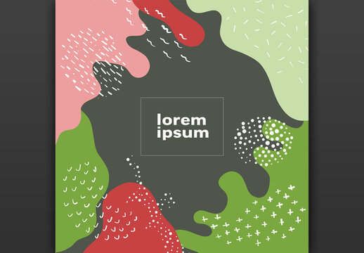 Contemporary modern trendy doodle handdrawn background template with place for your content