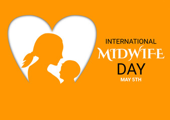 International Midwife Day, greeting card or banner. May 5Th.  illustration