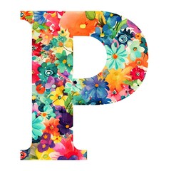 Colorful letter P