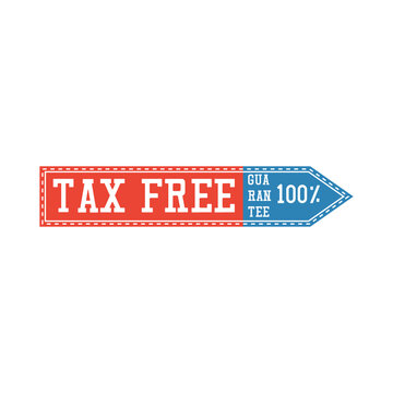 Tax free sticker on the background. vector illustration