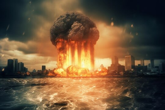 Atomexplosion &uuml;ber einer Gro&szlig;stadt, Atompilz