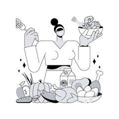 Dukan diet abstract concept vector illustration.