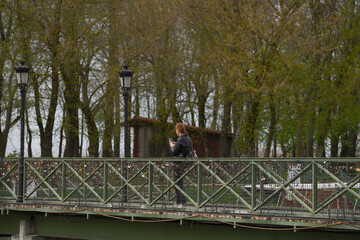 person on bridge