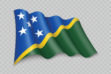 3D Realistic waving Flag of Solomon Islands