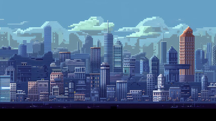 urban city illustration at night time. lots of building city illustration. generative ai
