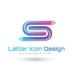 S Logo .S Letter Icon Design Vector Illustration.