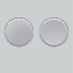 Round plastic buttons isolated on a white background