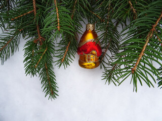 Christmas tree with Christmas decorations, background image, holiday greetings