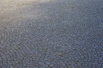 Pavement made of old stone cobblestones