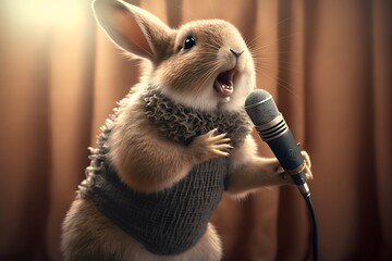 rabbit singing created using AI Generative Technology