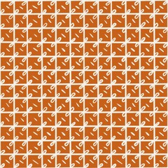 White squares of lines on an orange background