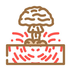 explosion earthquake disaster color icon vector illustration